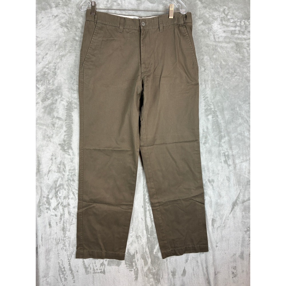 M&S Collection Mens Regular Fit Chino Trousers Dark Brown 32x31 T17 6366B